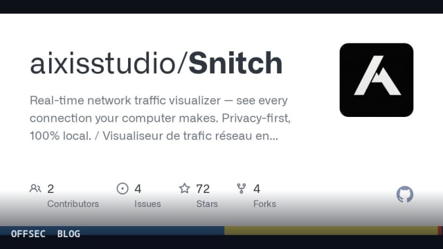 Snitch for real-time local network traffic visualization