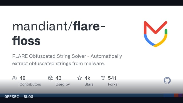 FLOSS for extracting obfuscated strings from malware binaries