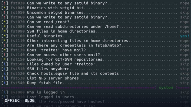 linux-smart-enumeration for staged Linux privilege-escalation enumeration