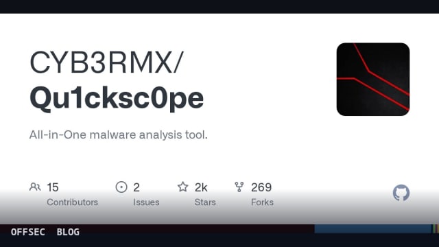 Qu1cksc0pe for static triage of suspicious binaries across Windows, Linux, macOS and Android