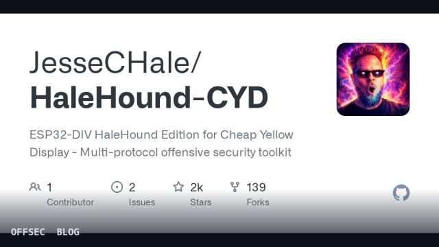 HaleHound-CYD for multi-protocol wireless security testing on a cheap ESP32 display