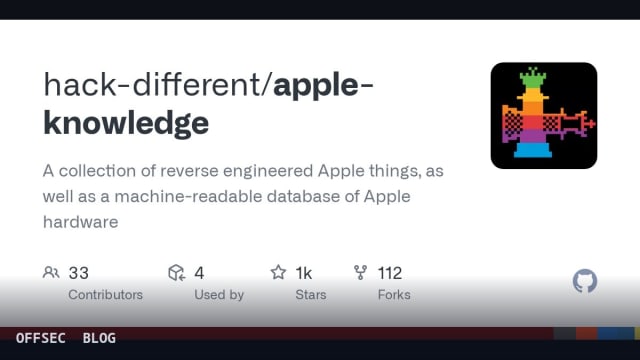 apple-knowledge for machine-readable Apple platform reverse engineering research