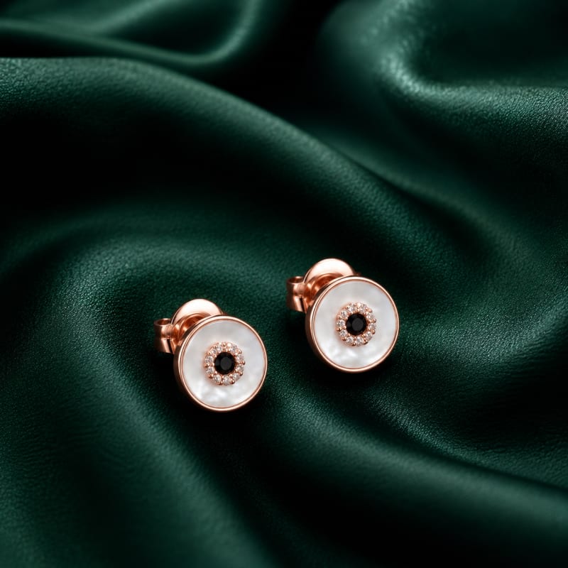 Mother of pearl rose gold stud