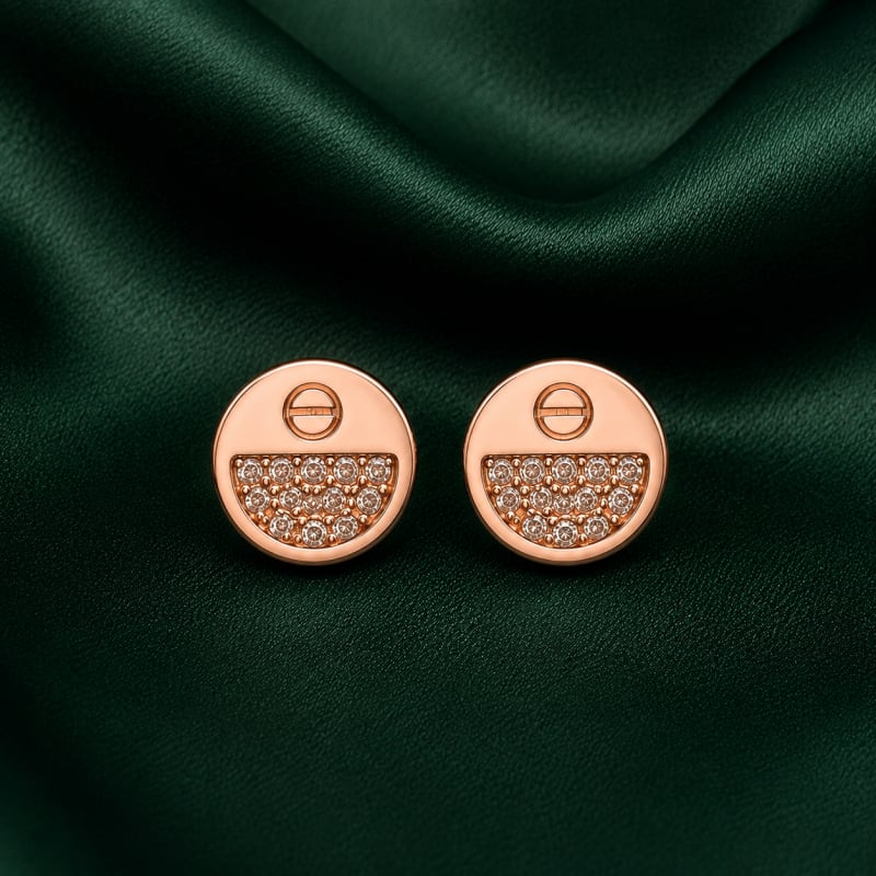 Half moon rose gold stud