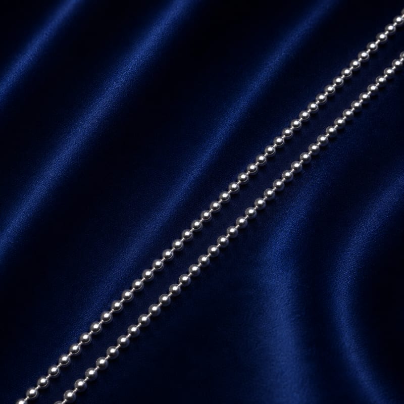Glossy ball silver anklets