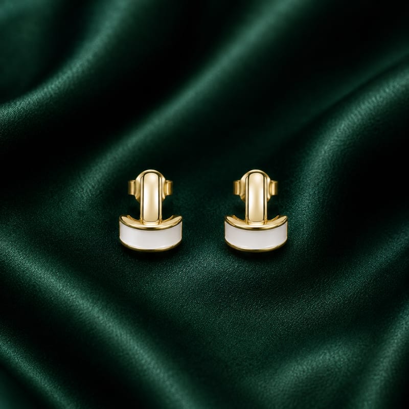 Band gold plated stud - view 2