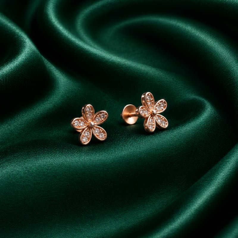 Flower with stone stud - view 2