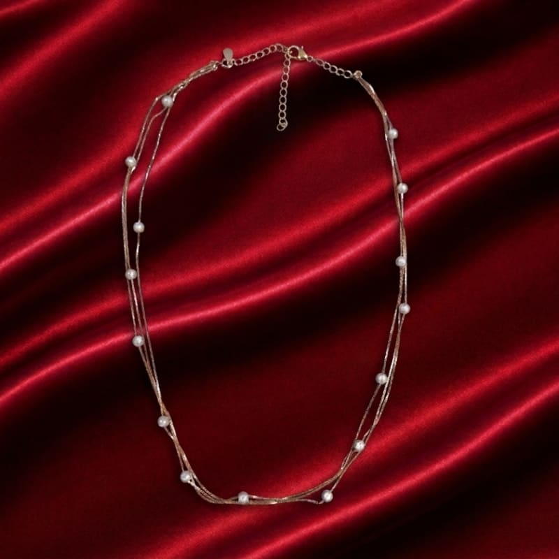 Triple layer pearl chain - view 2