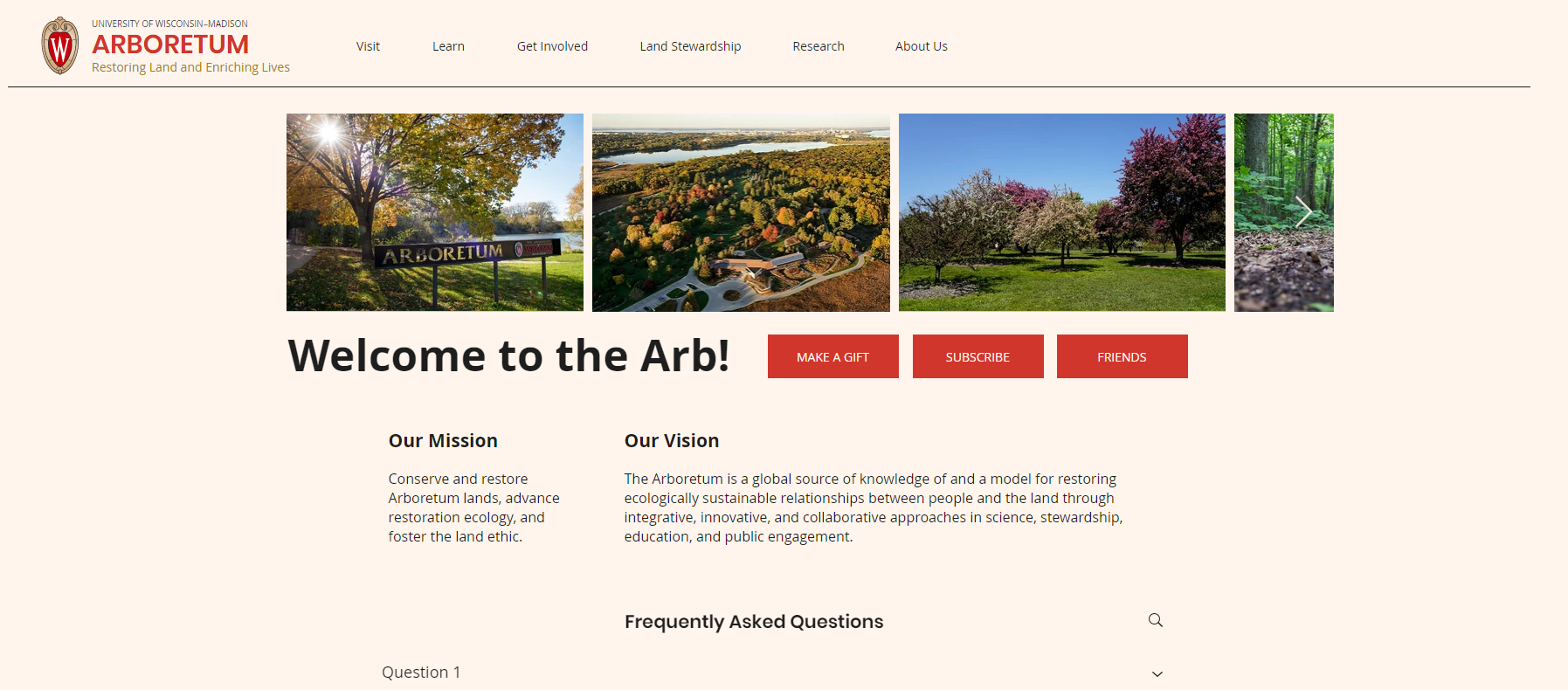University of Wisconsin-Arboretum Website Redesign