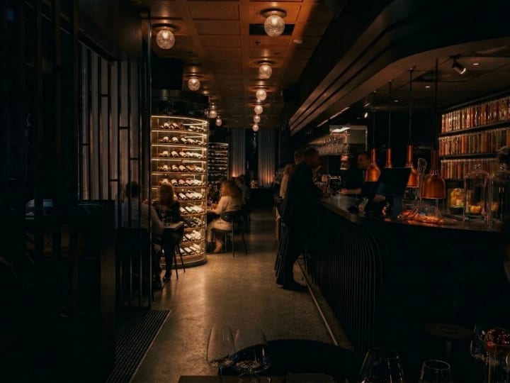 Interior of Raffiné restaurant and wine bar in central Oslo