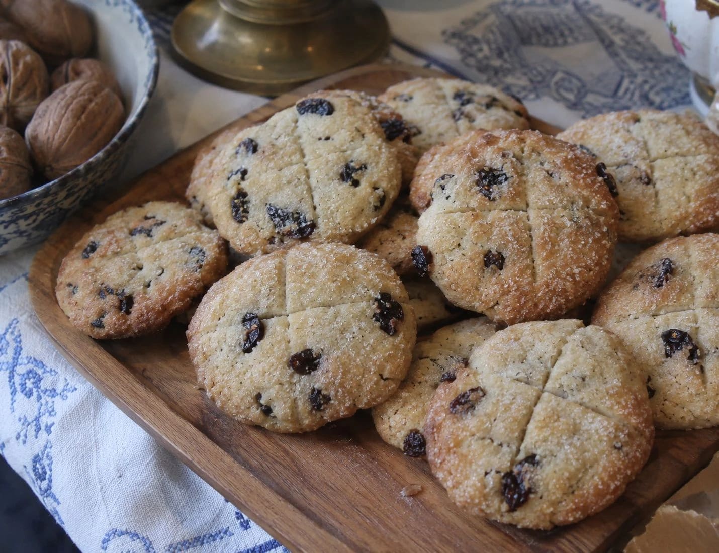 Traditional soul cakes with dried fruit