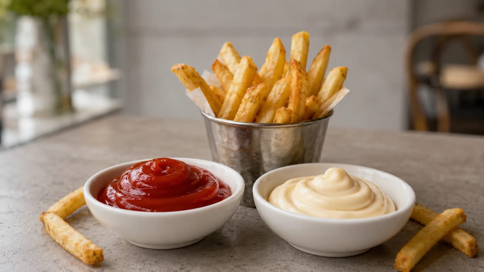 Ketchup and mayonnaise