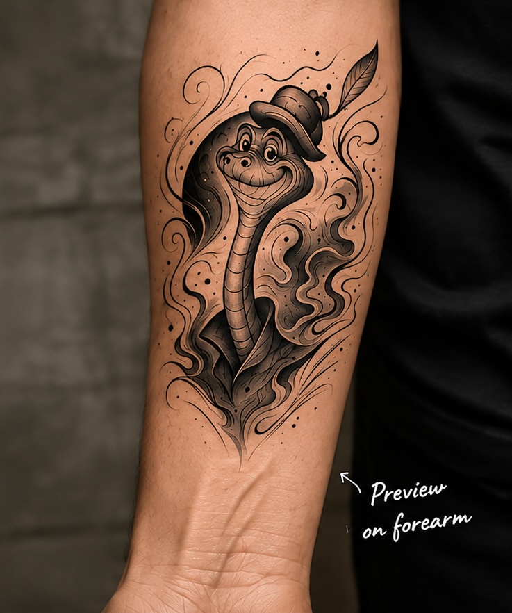 Tattoo previewed on a forearm