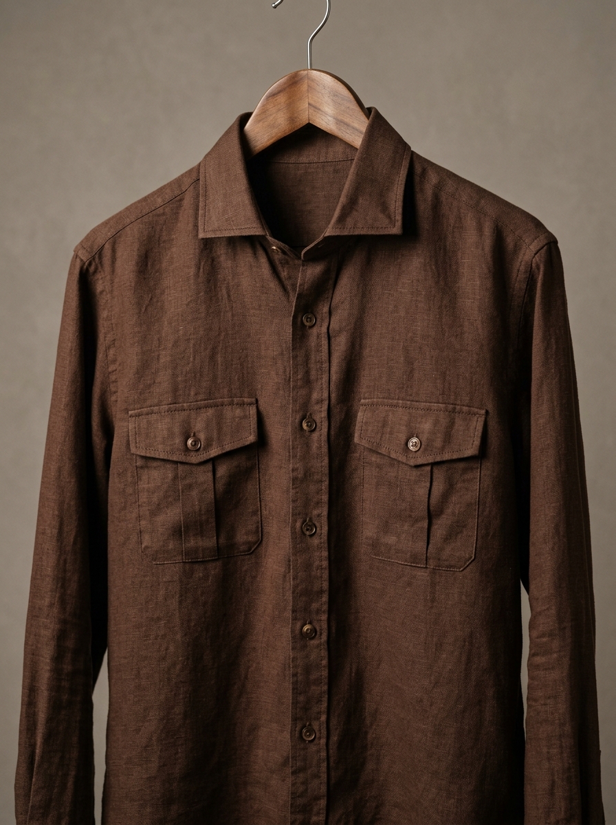 Chocolate Brown Double Pocket Premium Shirt