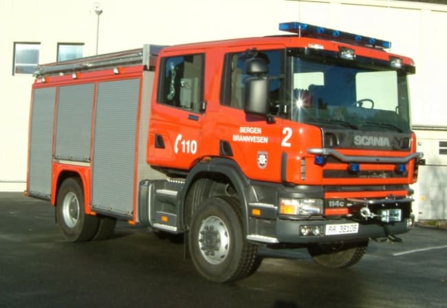 Brannbil TLF 2500/200 på Scania P114/39 4x4 380hk Automat