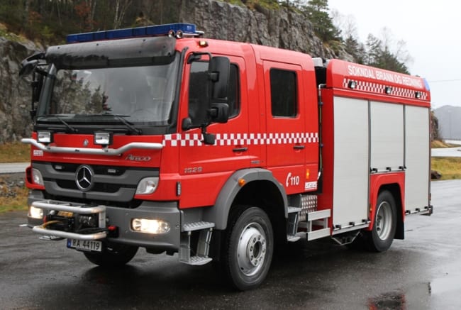 Brannbil TLF 2500/150 på Mercedes Atego 1529AF/36 4x4, 286hk, Automat - Sokndal brann og redning