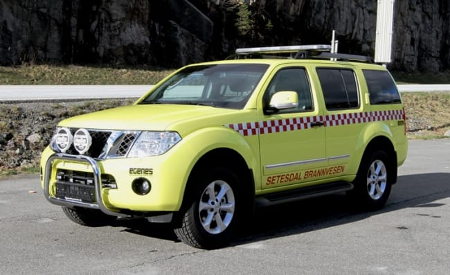 Vi gratulerer Setesdal Brannvesen med ny Nissan Pathfinder røykdykkerbil
