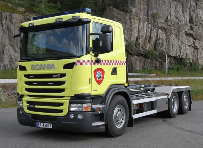 Vi gratulerer Brannvesenet Sør-Rogaland IKS med ny krokløftbil på Scania chassis