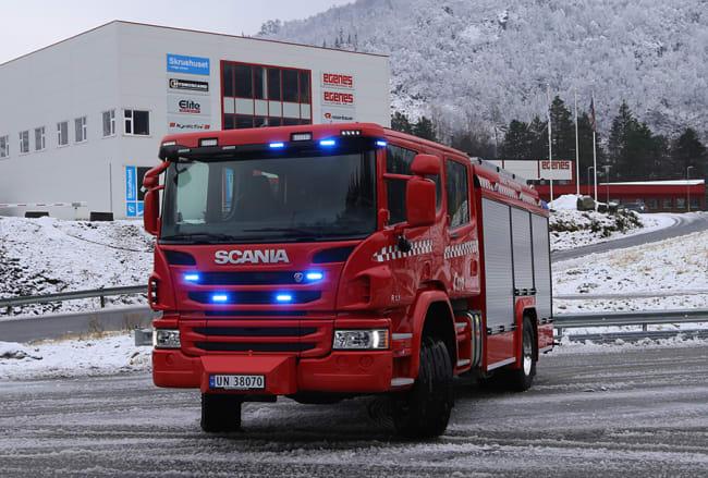 Vi gratulerer Sande Brannvern med ny brannbil på Scania 4x4 chassis