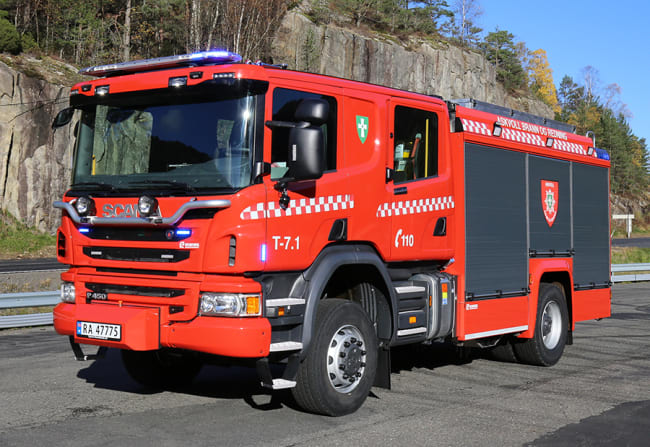 Brannbil på Scania 4x4 chassis til Askvoll