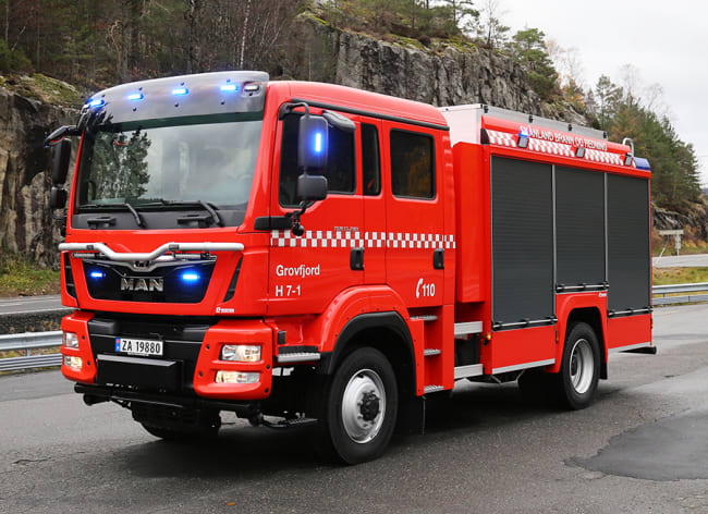 Brannbil på MAN chassis til Skånland Kommune