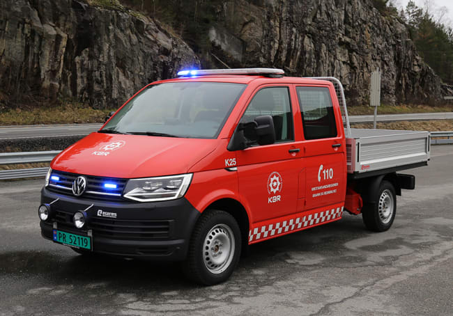 Pickup utrustet på VW Transporter til Kristiansand
