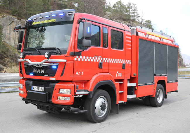 Brannbil på MAN 4x4 chassis til Agdenes kommune