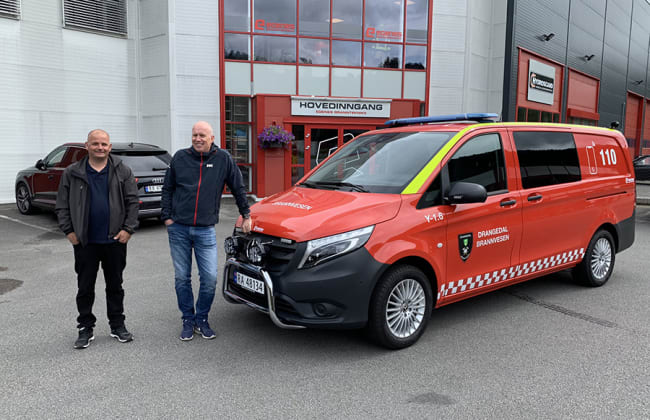 Røykdykkerbil bygget på en Mercedes Vito til Drangedal