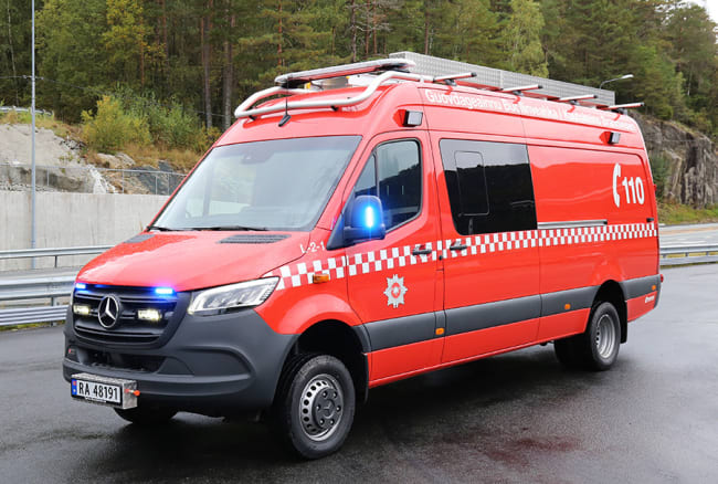 Lett brannbil på Sprinter til Guovdageaidnu/Kautokeino Brannvesen