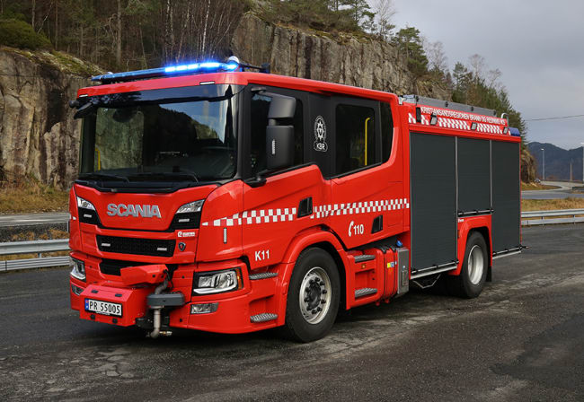 Scania brannbil til Kristiansandsregionen brann og redning IKS