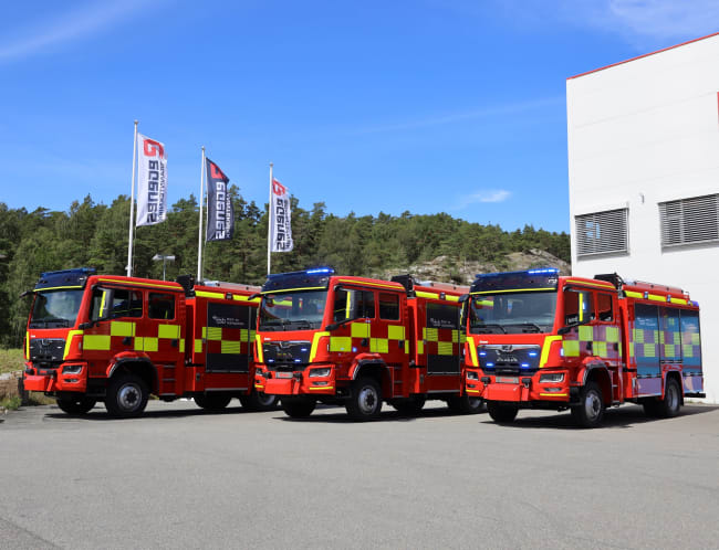 3 brannbiler til Brann- og redningsskolen