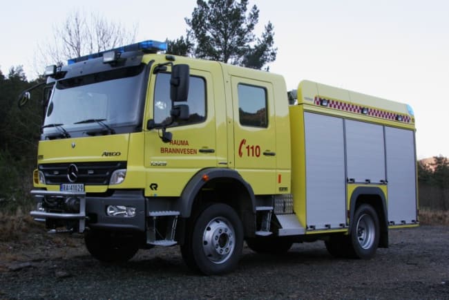 Brannbil TLF 2500 på Mercedes Atego 1329AF/36 4x4, 286hk Euro 4, Automat, Rauma Kommune