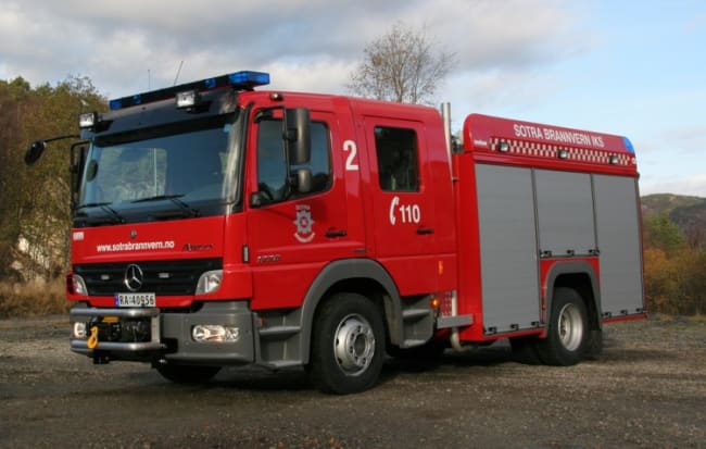 Brannbil TLF 2500 på Mercedes Atego 1226F/36 4x2, 256hk Euro 4, Automat, Sotra Brannvern