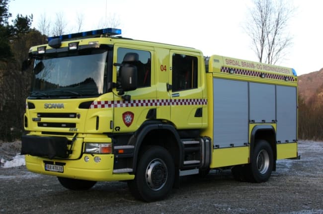 Brannbil TLF 3000/200 på Scania P380/39 4x4, 380hk, Automat - Sirdal brann- og redningsvesen