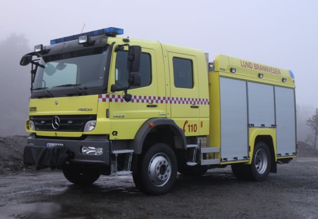 Brannbil TLF 2500/150 på Mercedes Atego 1429AF/36 4x4, 286hk, Automat - Lund brannvesen