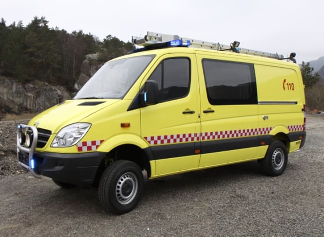 Fremskutt enhet levert til Mosseregionens Interkommunale Brann- og feiervesen, utrustet på MB Sprinter 318CDI 4x4