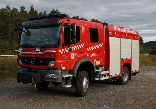 Ny brannbil levert til Østre Agder Brannvesen - Vegårshei Kommune