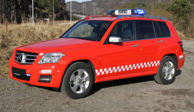 Nå også Mercedes GLK som avgiftsfri røykdykkerbil!