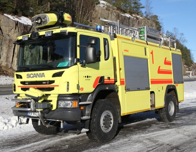 Ny flyplassbrannbil levert til Hammerfest Lufthavn, blir den medlem av Isbjørnklubben mon tro....