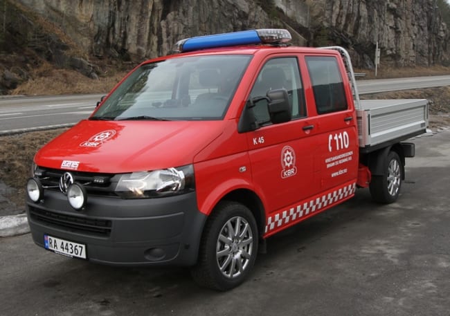 VW Transporter røykdykkerbil levert til Kristiansandsregionens Brannvesen (Vennesla stasjon)