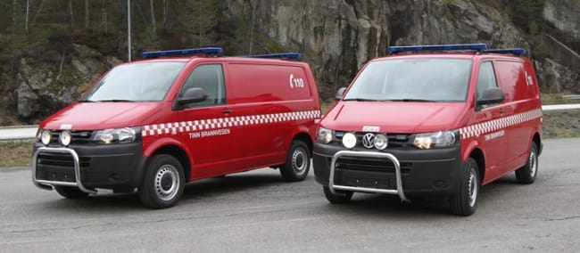 Vi gratulerer Tinn Brannvesen med to nye VW T5 Transporter utstyrsbiler