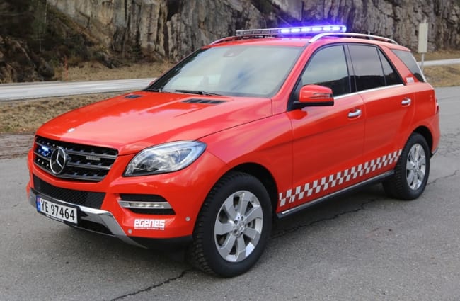 Vi gratulerer Salten Brann IKS med enda en ny Mercedes ML røykdykkerbil fra Egenes