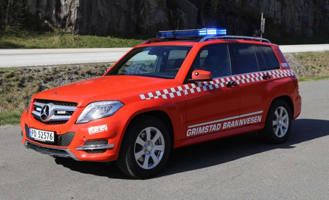 Vi gratulerer Grimstad brannvesen med ny Mercedes GLK Røykdykkerbil