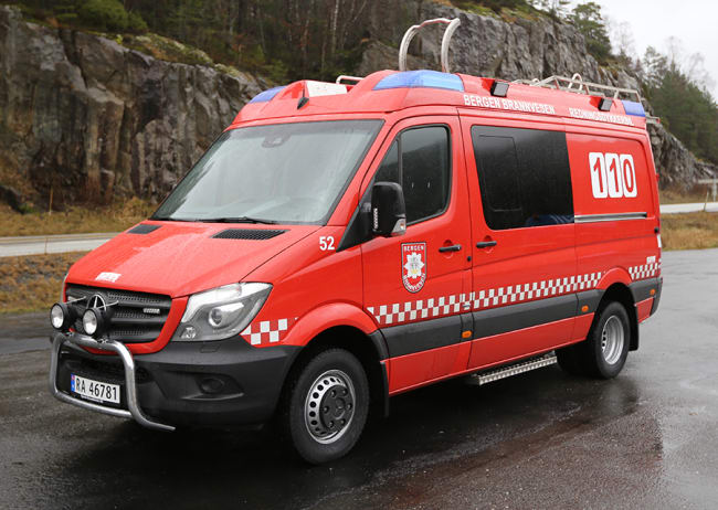 Ny dykkerbil på Mercedes Sprinter 519cdi levert til Bergen Brannvesen