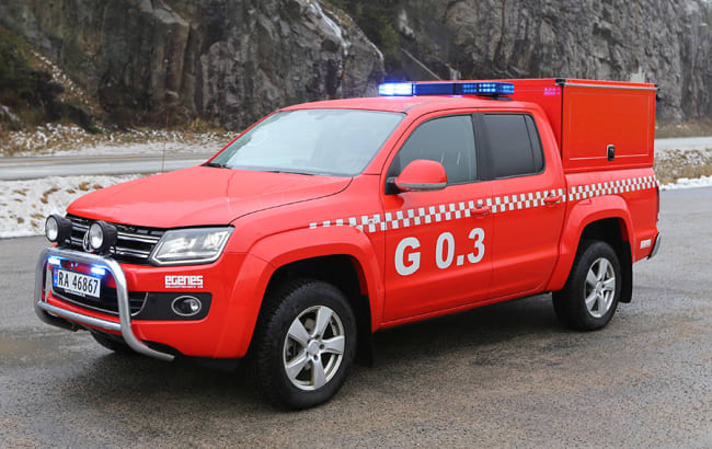 Vi gratulerer Karmøy brann- og redningsvesen med ny fremskutt enhet med CAFS slokkeanlegg på VW Amarok