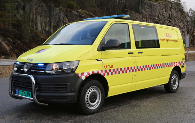 Vi gratulerer Alta brann- og redningskorps med ny VW T6 Transporter utstyrsbil