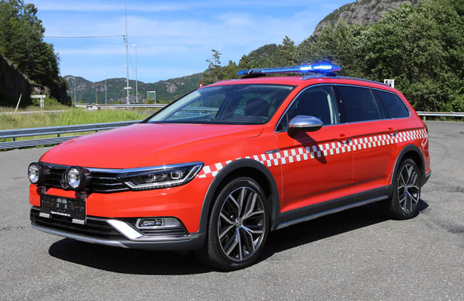 Vi gratulerer Setesdal Brannvesen med ny kommandobil påbygget VW Passat Alltrack