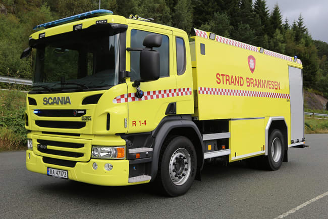 Vi gratulerer Strand Brannvesen med ny branntankbil på Scania P410 4x2 chassis