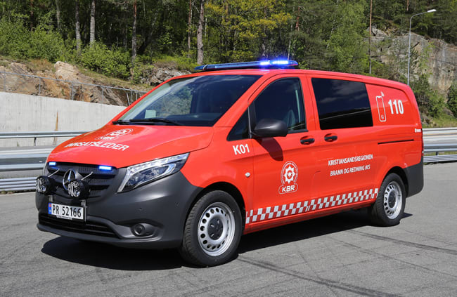 Innsatslederbil bygget på en Mercedes Vito til Kristiansandsregionen