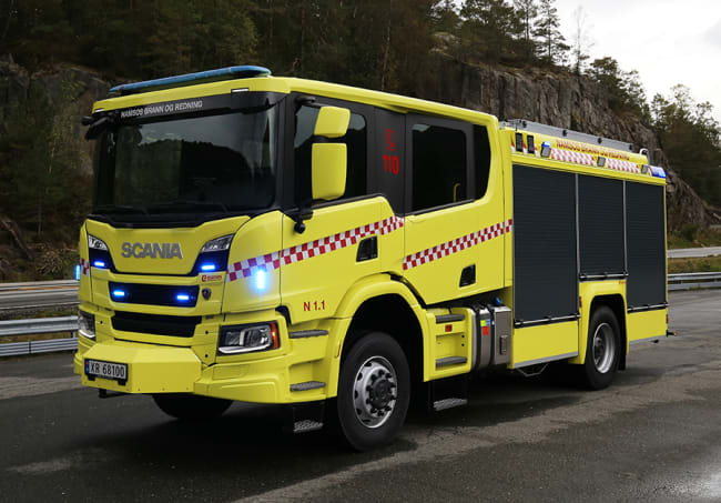Brannbil til Namsos Brann og Redning på Scania 4x4 chassis
